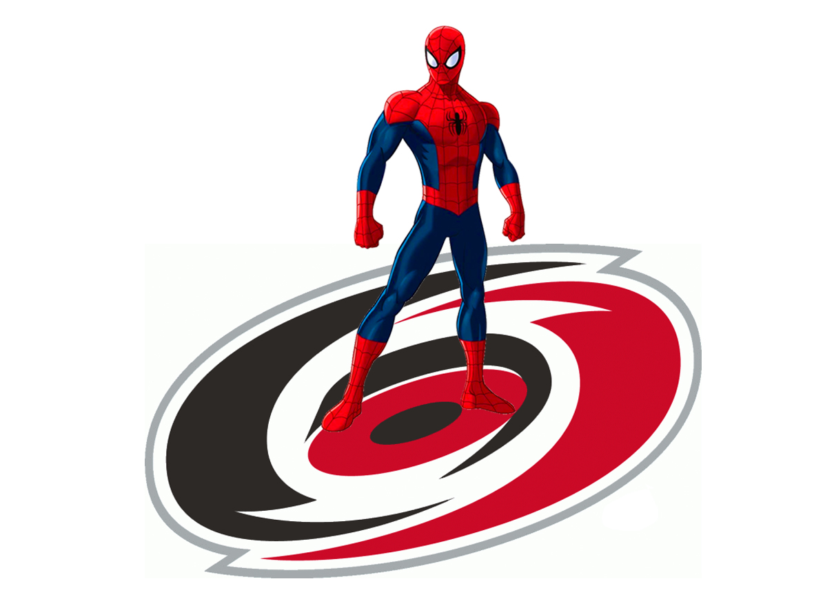 Carolina Hurricanes Spider Man Logo vinyl decal